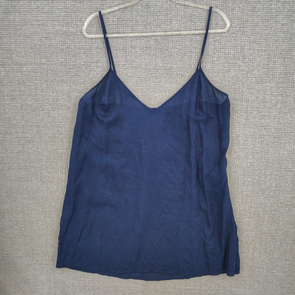 Eileen Fisher Camisole Tank Top Women LP Navy Blue Flowy Boho